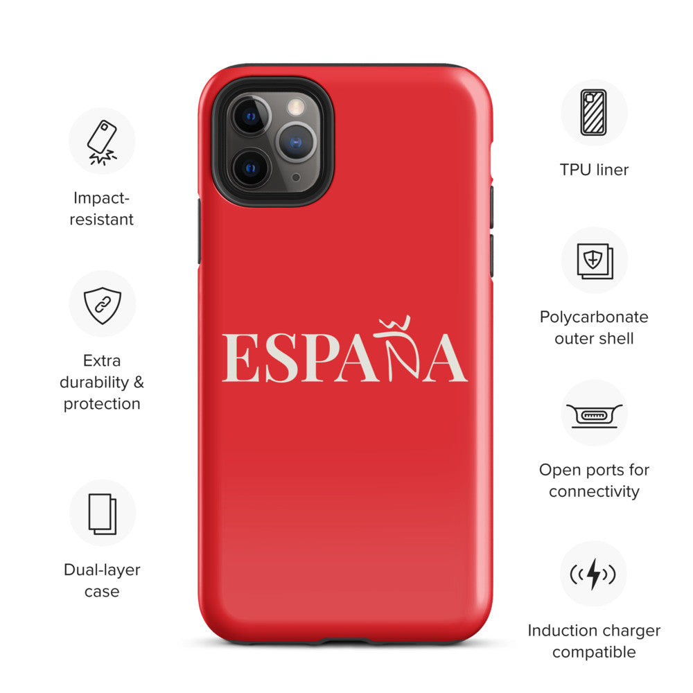 Carcasa dura (tough case) iPhone ESPAÑA rojo-blanco