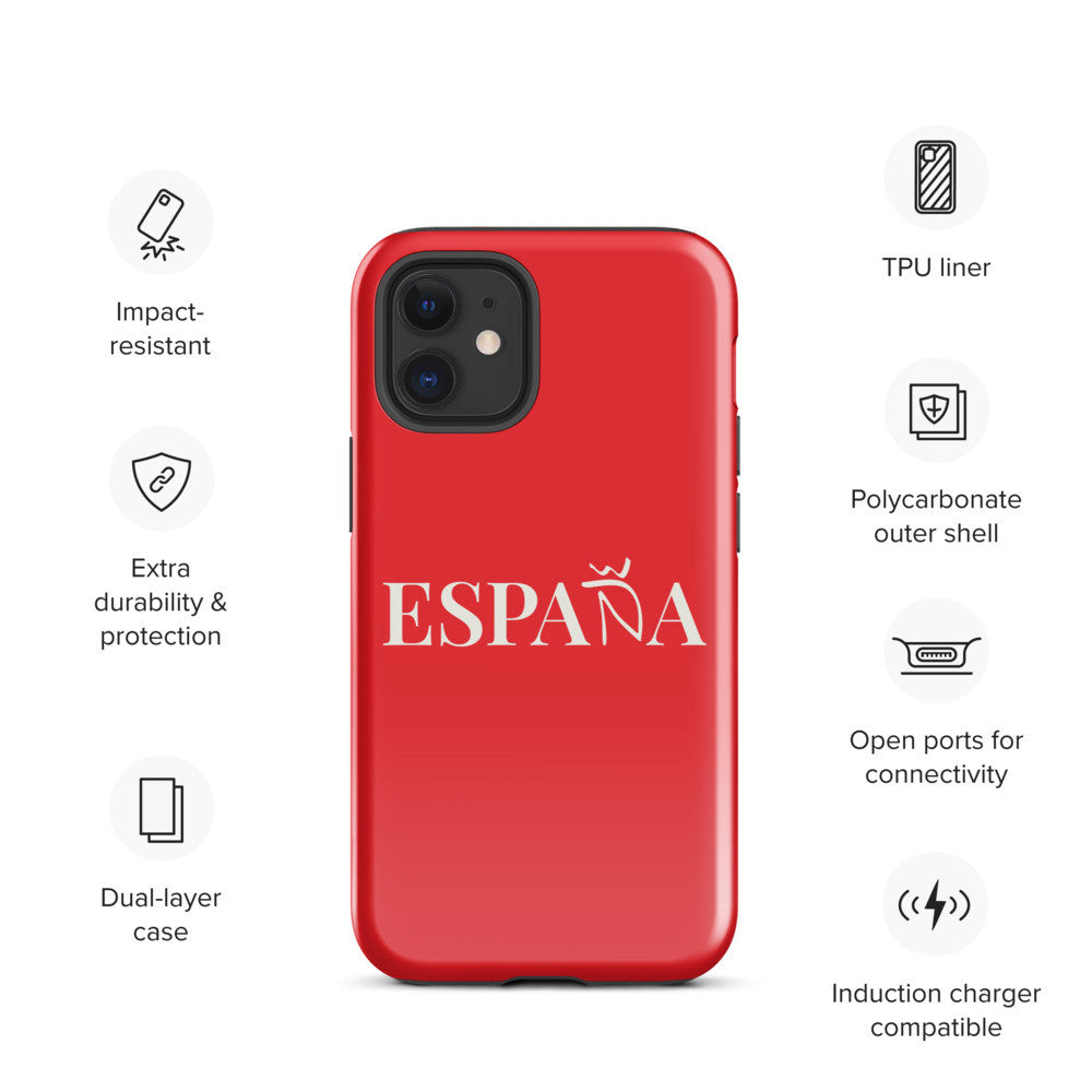 Carcasa dura (tough case) iPhone ESPAÑA rojo-blanco