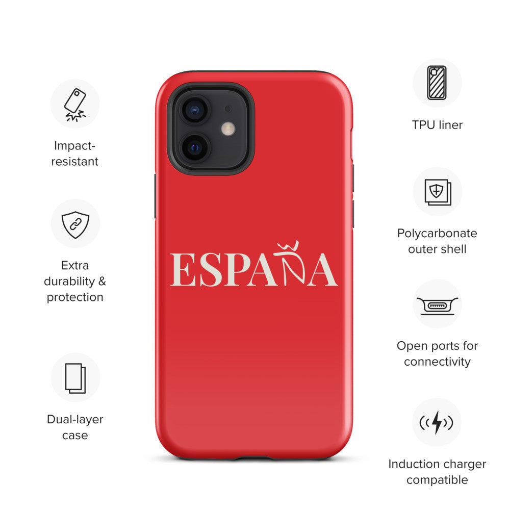 Carcasa dura (tough case) iPhone ESPAÑA rojo-blanco