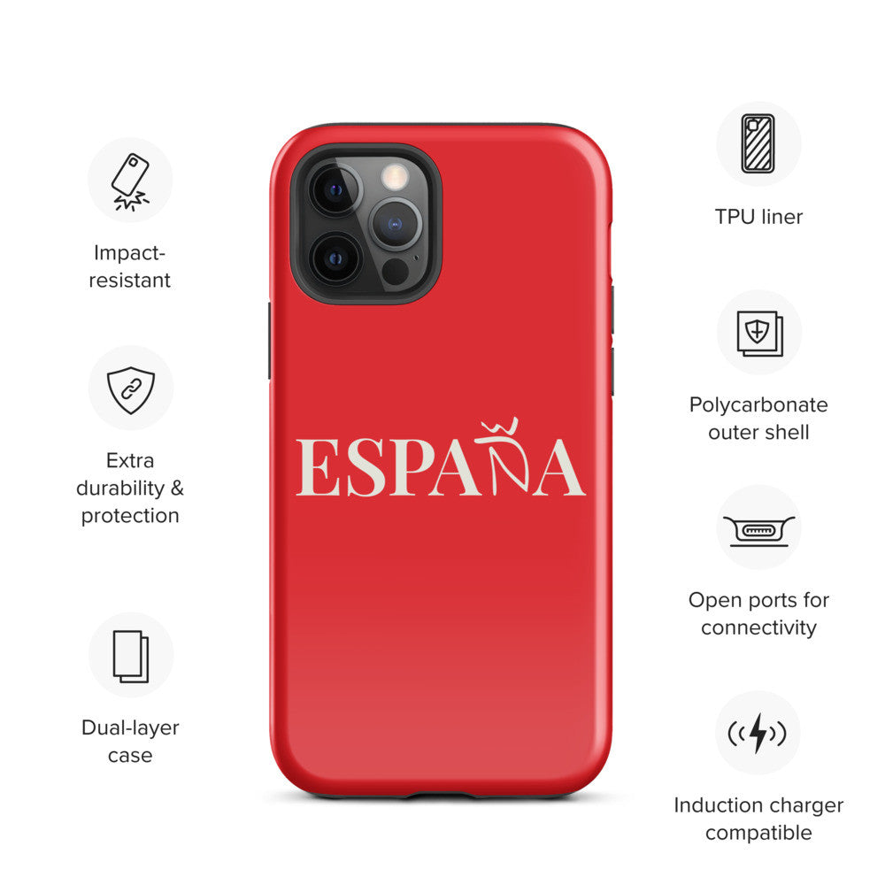 Carcasa dura (tough case) iPhone ESPAÑA rojo-blanco