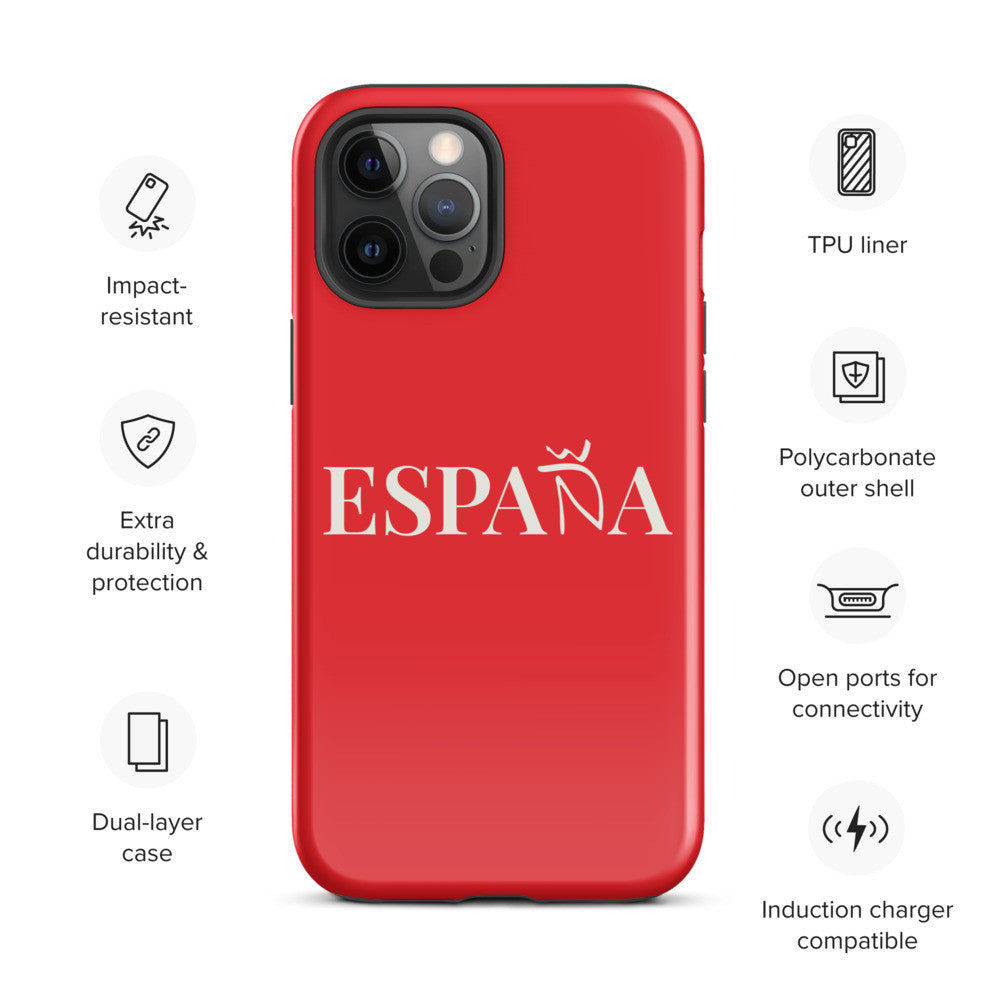 Carcasa dura (tough case) iPhone ESPAÑA rojo-blanco