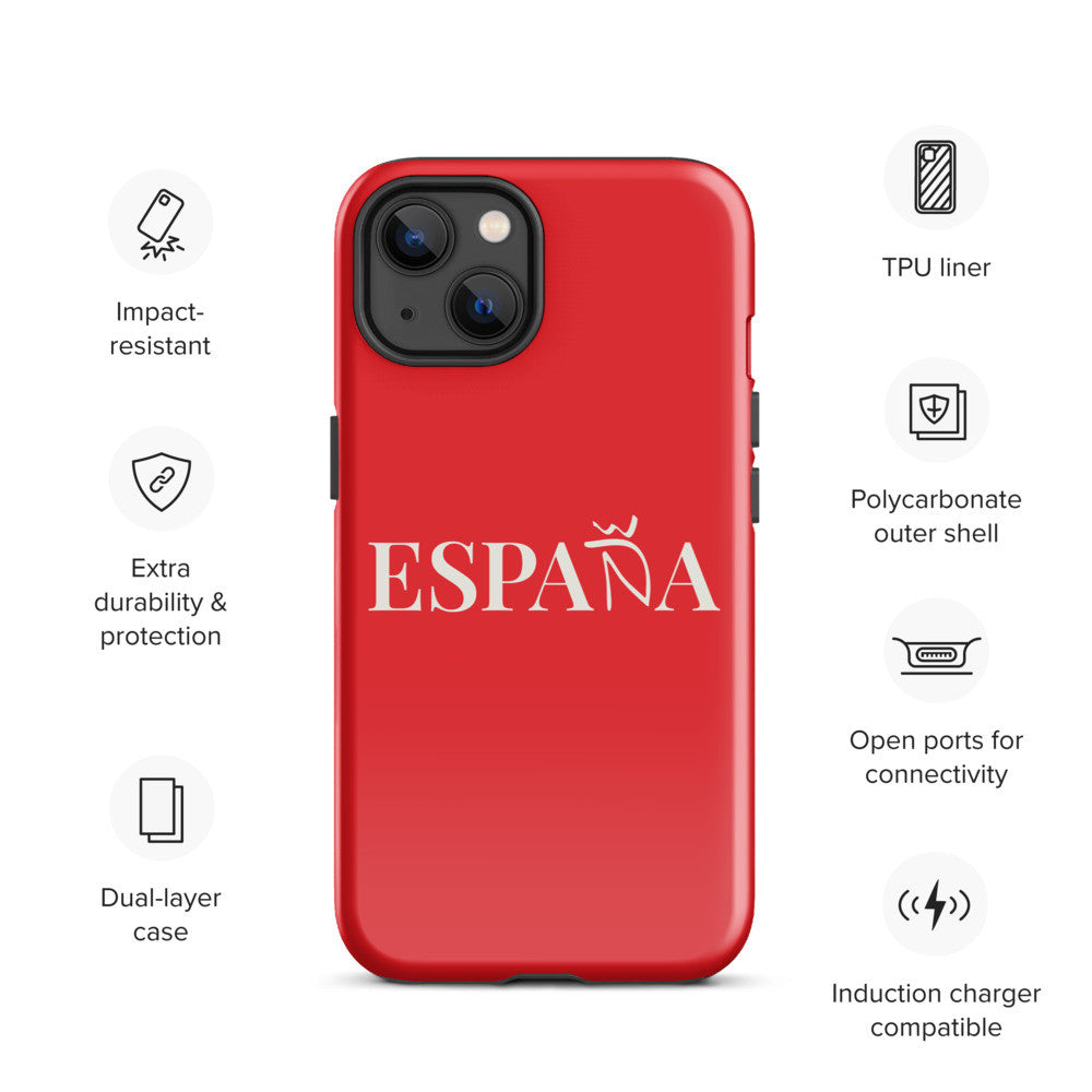 Carcasa dura (tough case) iPhone ESPAÑA rojo-blanco
