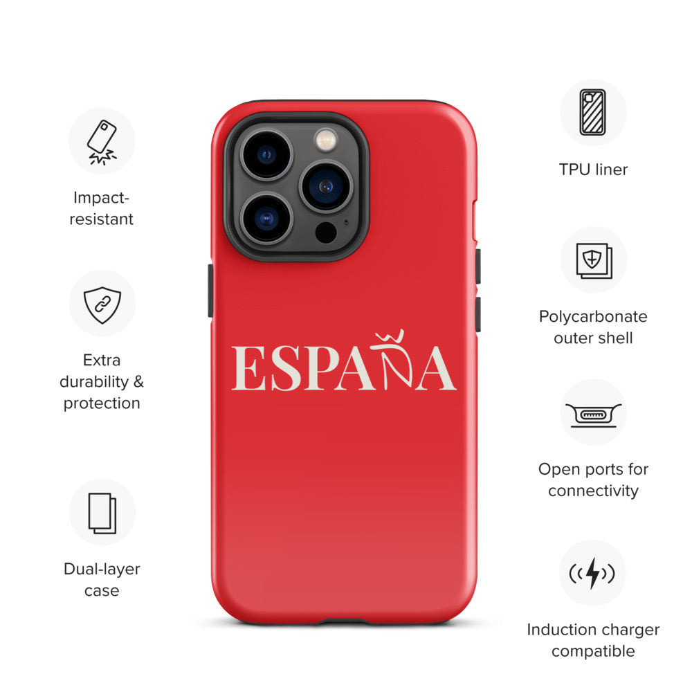 Carcasa dura (tough case) iPhone ESPAÑA rojo-blanco