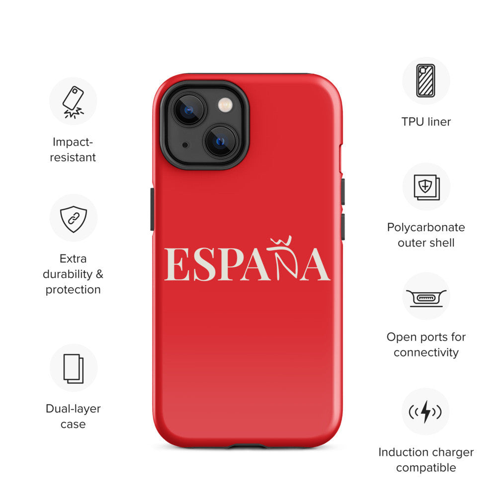 Carcasa dura (tough case) iPhone ESPAÑA rojo-blanco