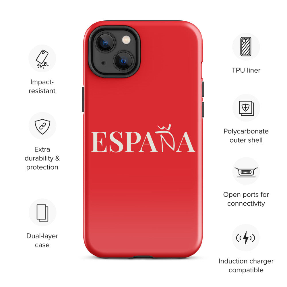 Carcasa dura (tough case) iPhone ESPAÑA rojo-blanco