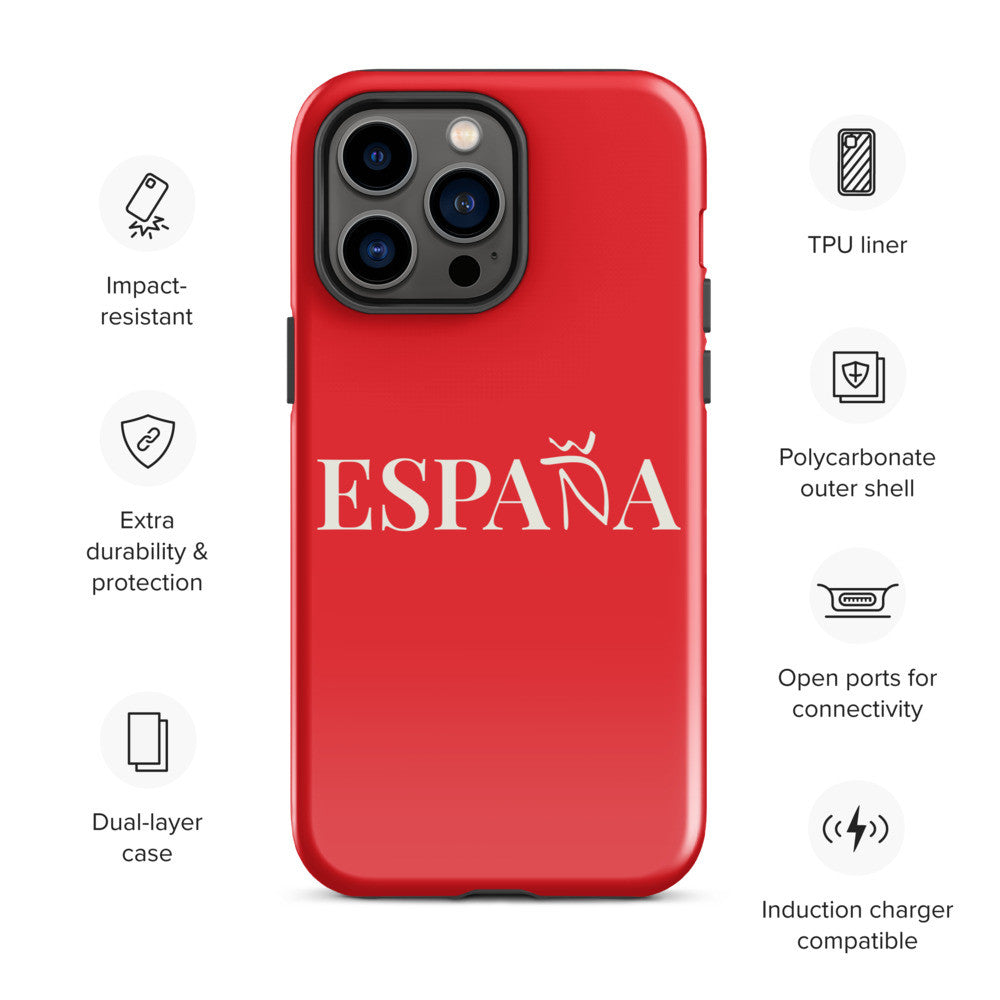 Carcasa dura (tough case) iPhone ESPAÑA rojo-blanco