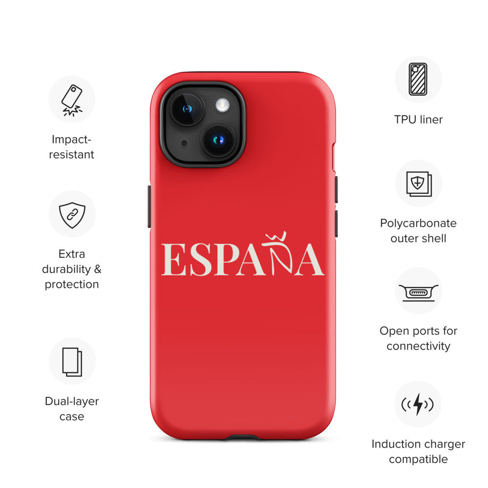 Carcasa dura (tough case) iPhone ESPAÑA rojo-blanco
