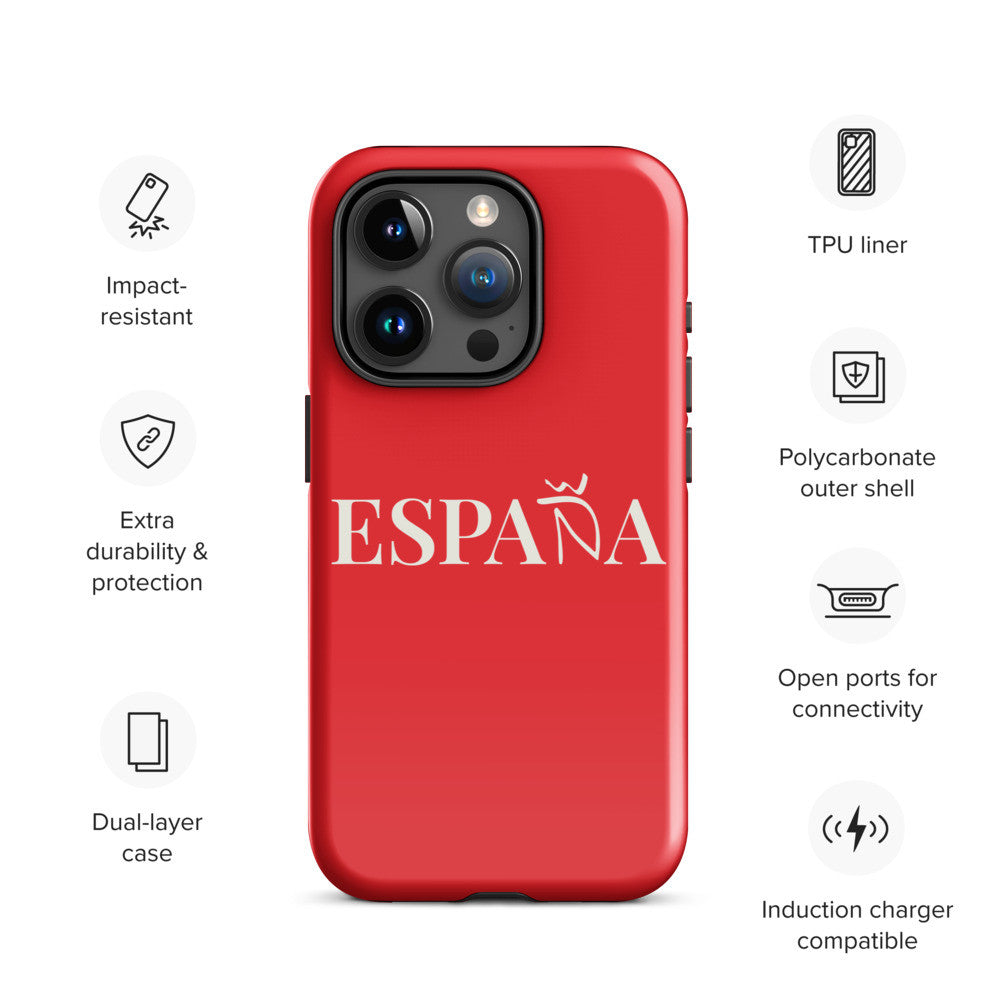 Carcasa dura (tough case) iPhone ESPAÑA rojo-blanco