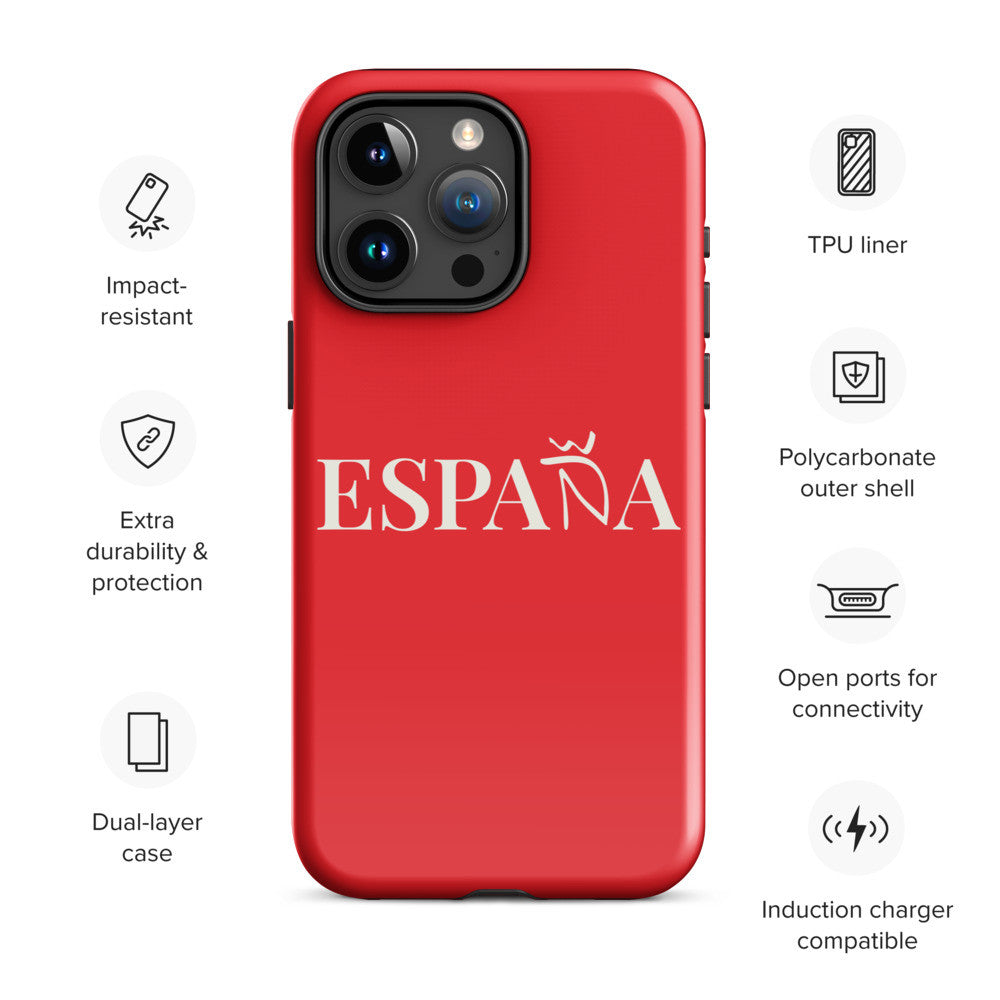 Carcasa dura (tough case) iPhone ESPAÑA rojo-blanco