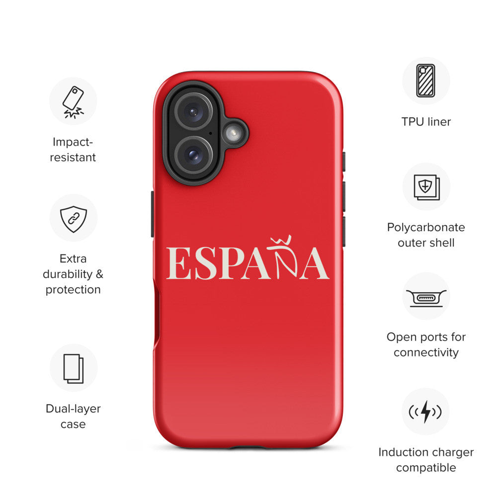 Carcasa dura (tough case) iPhone ESPAÑA rojo-blanco