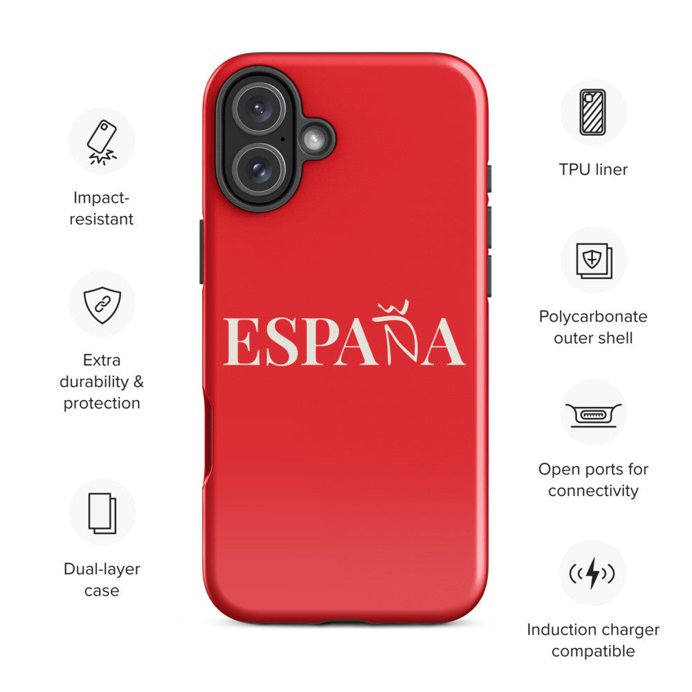 Carcasa dura (tough case) iPhone ESPAÑA rojo-blanco