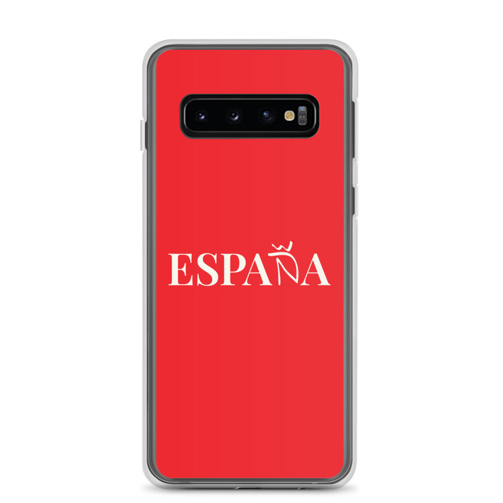 Carcasa transparente Samsung ESPAÑA roja
