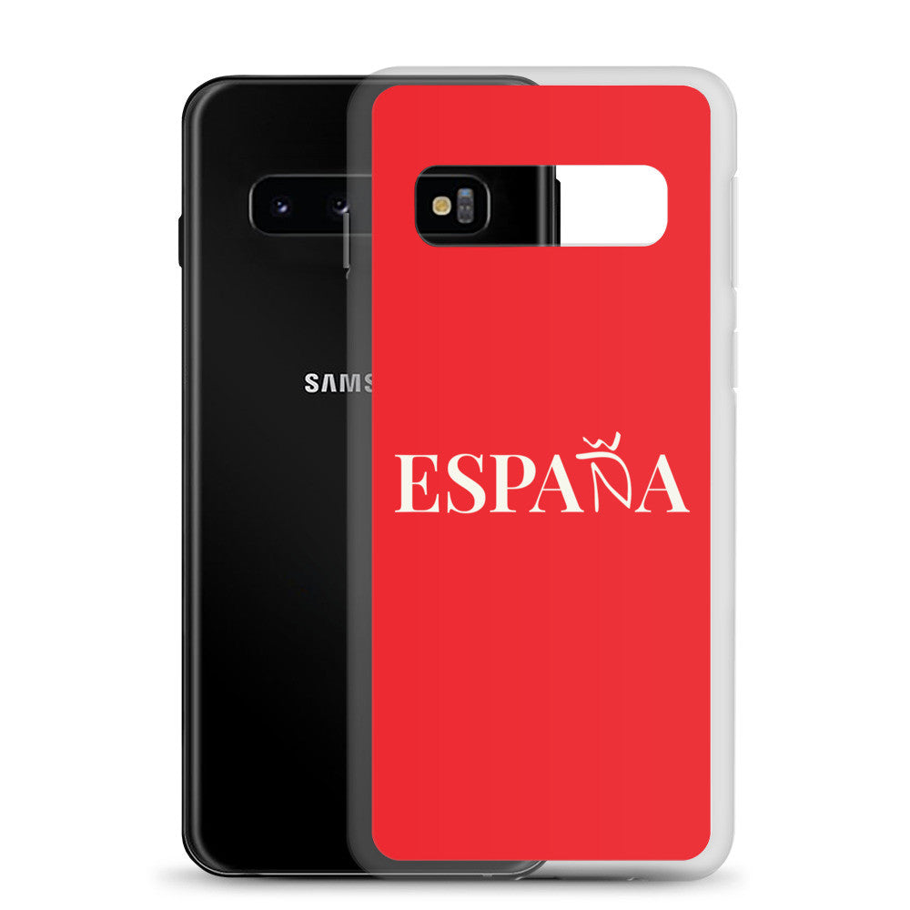 Carcasa transparente Samsung ESPAÑA roja