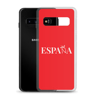 Carcasa transparente Samsung ESPAÑA roja