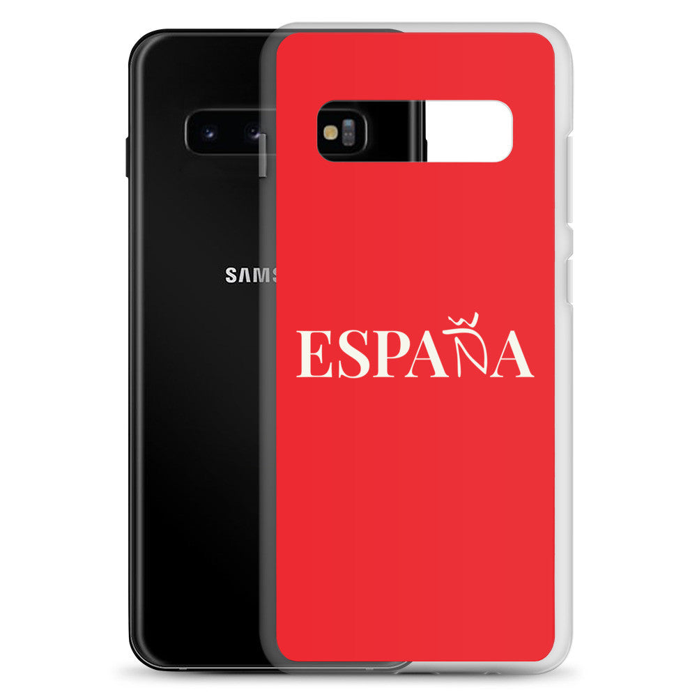 Carcasa transparente Samsung ESPAÑA roja