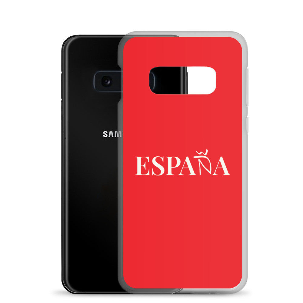 Carcasa transparente Samsung ESPAÑA roja
