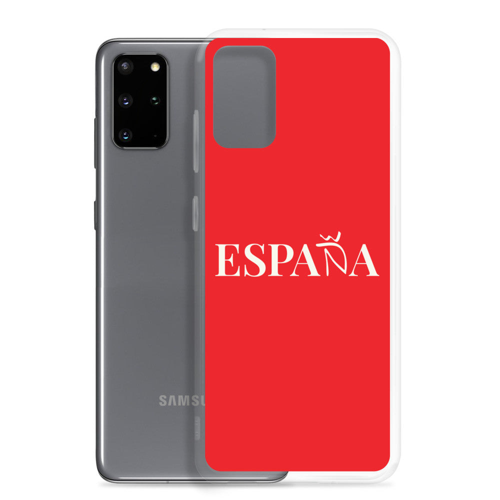 Carcasa transparente Samsung ESPAÑA roja