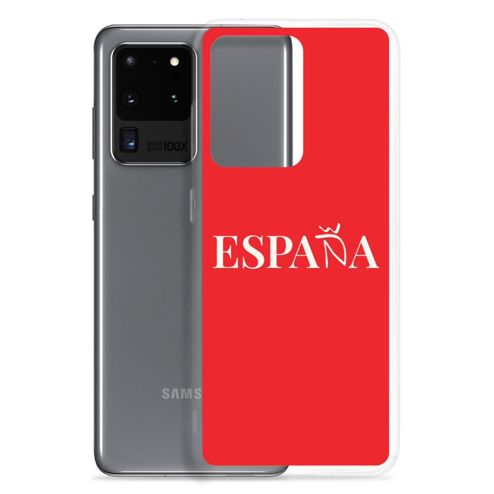 Carcasa transparente Samsung ESPAÑA roja