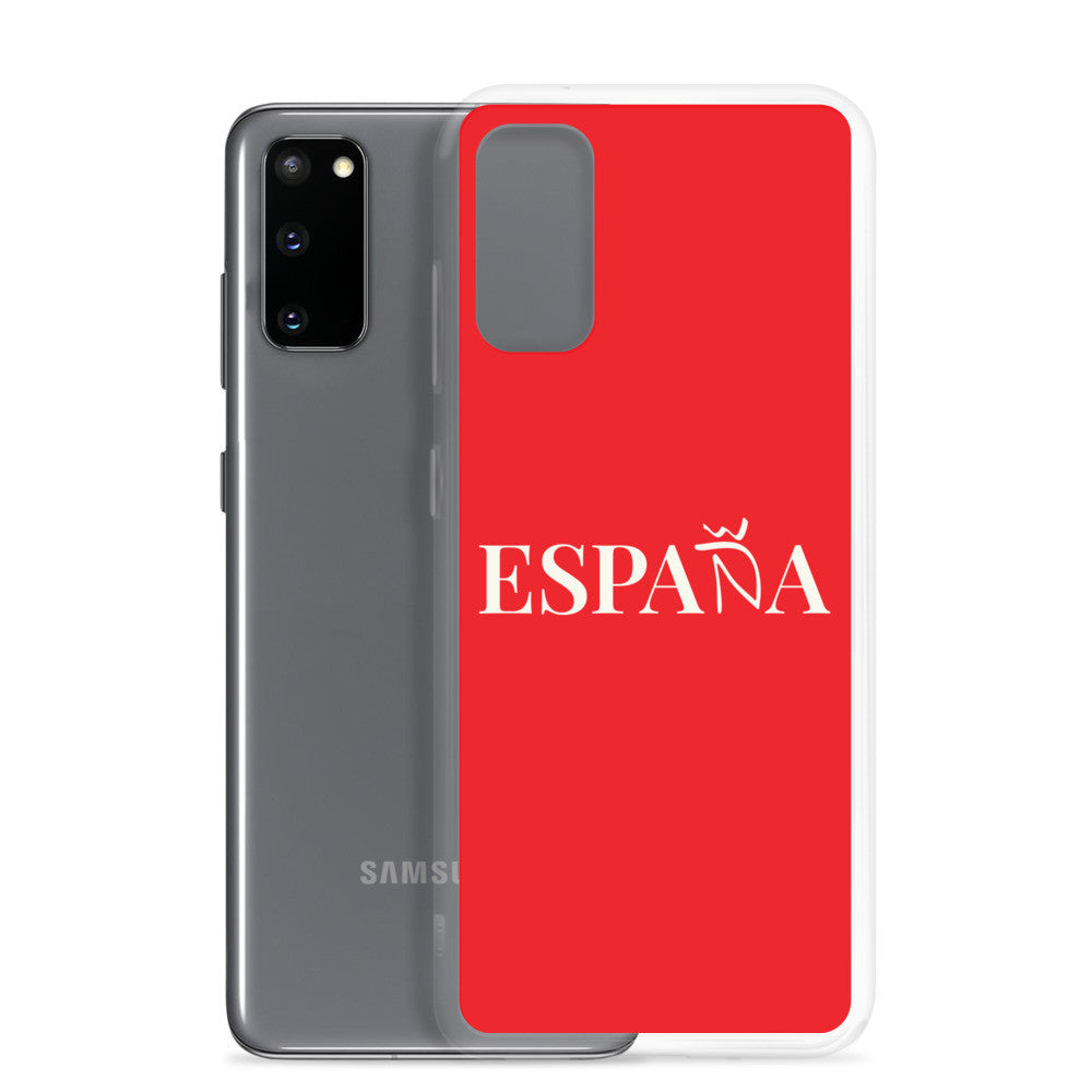 Carcasa transparente Samsung ESPAÑA roja