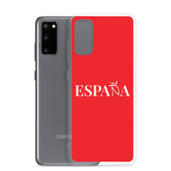 Carcasa transparente Samsung ESPAÑA roja