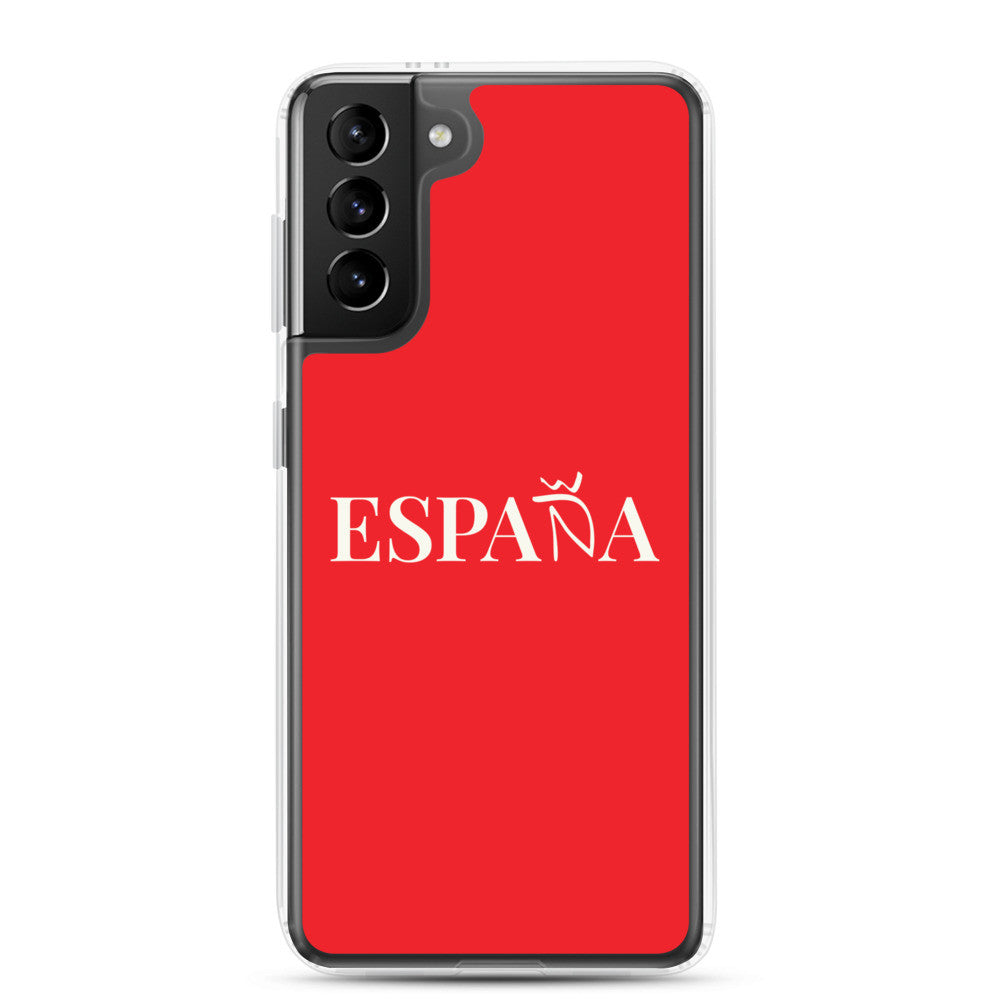 Carcasa transparente Samsung ESPAÑA roja