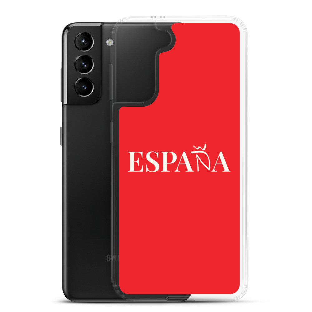 Carcasa transparente Samsung ESPAÑA roja