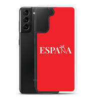 Carcasa transparente Samsung ESPAÑA roja