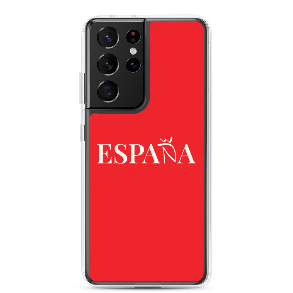 Carcasa transparente Samsung ESPAÑA roja