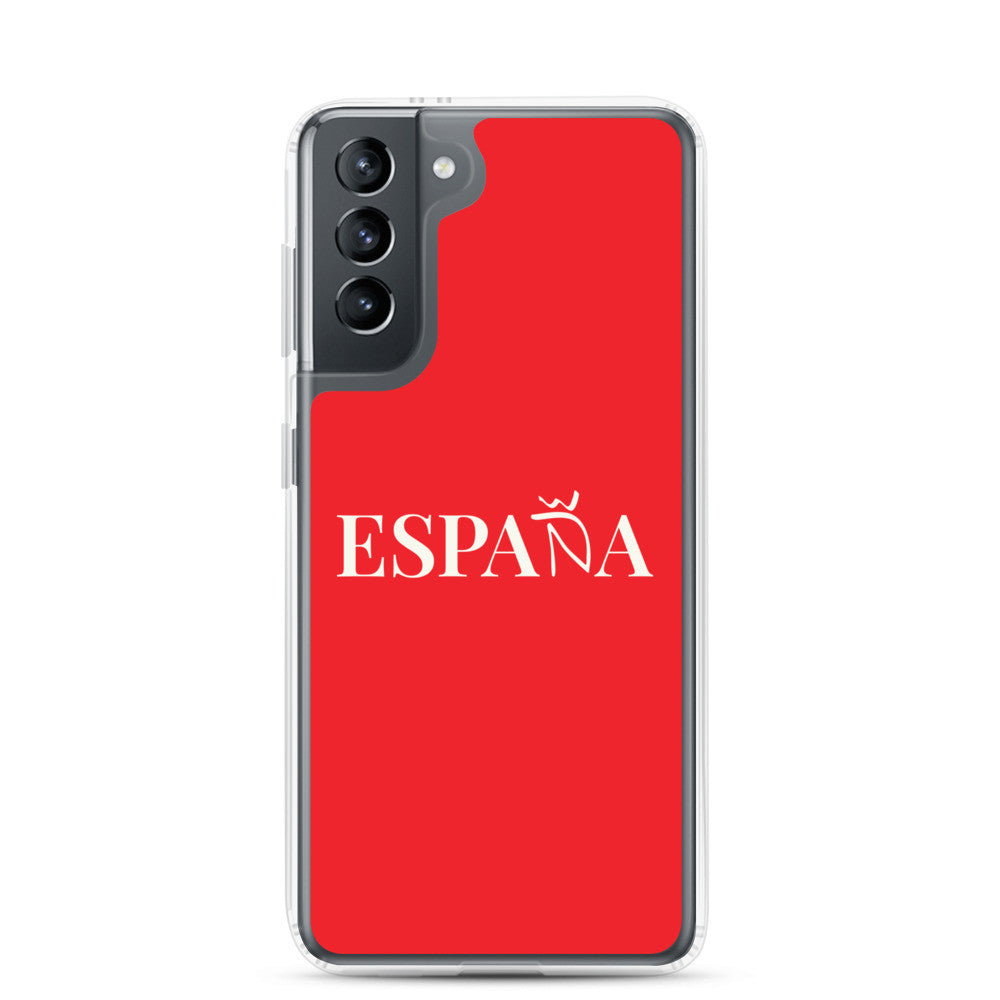 Carcasa transparente Samsung ESPAÑA roja