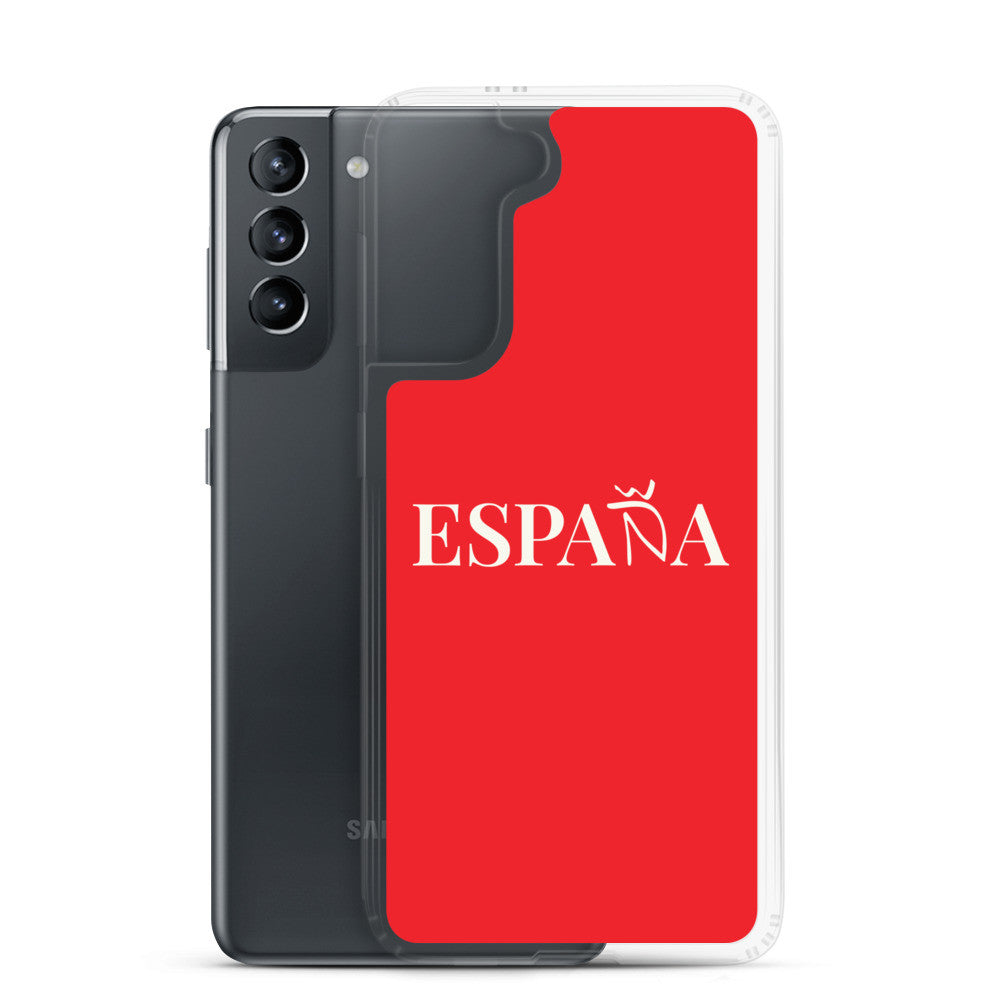 Carcasa transparente Samsung ESPAÑA roja