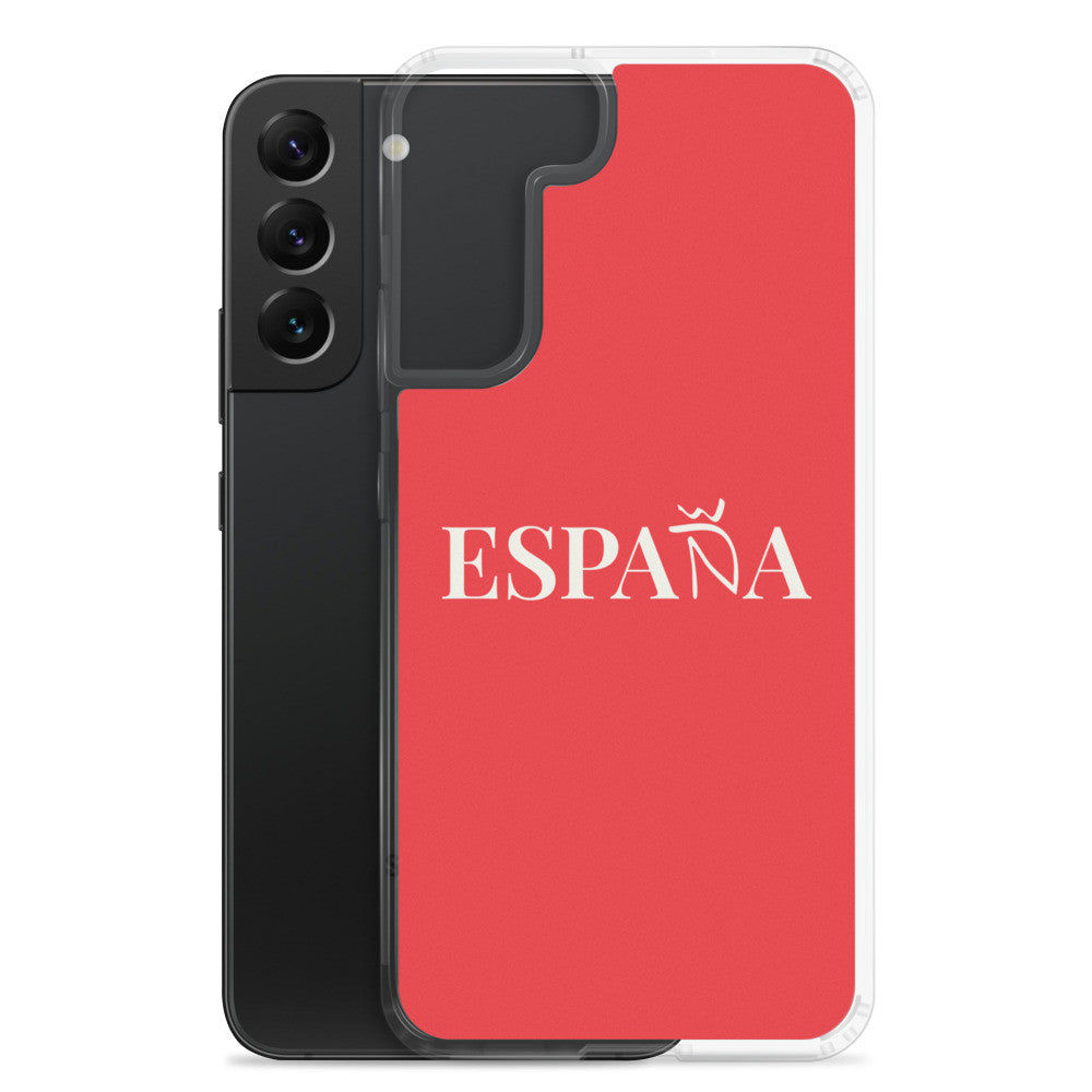 Carcasa transparente Samsung ESPAÑA roja