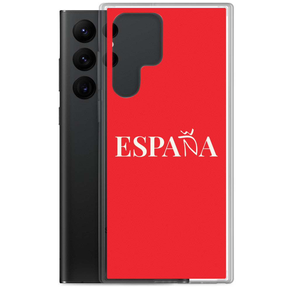 Carcasa transparente Samsung ESPAÑA roja