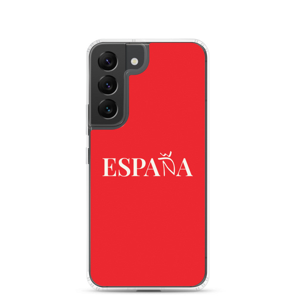 Carcasa transparente Samsung ESPAÑA roja