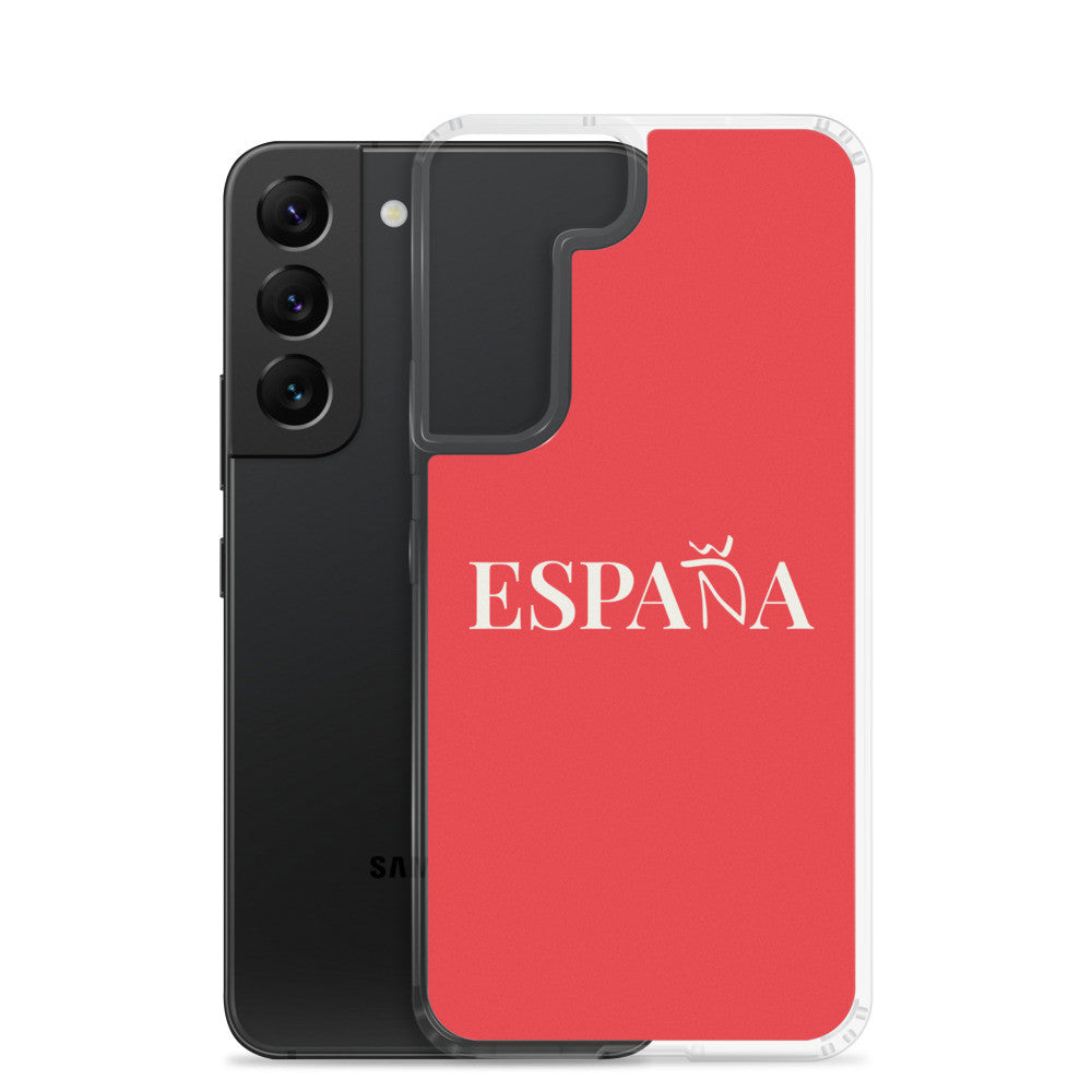 Carcasa transparente Samsung ESPAÑA roja