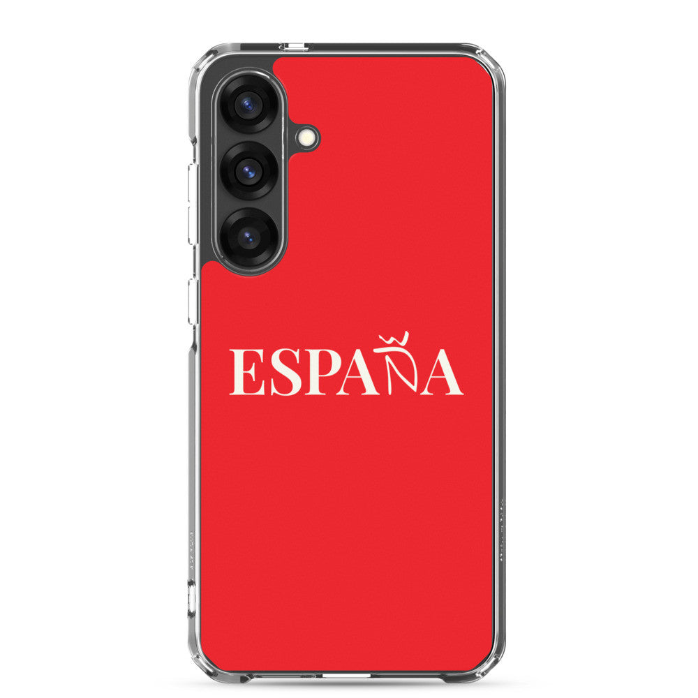 Carcasa transparente Samsung ESPAÑA roja