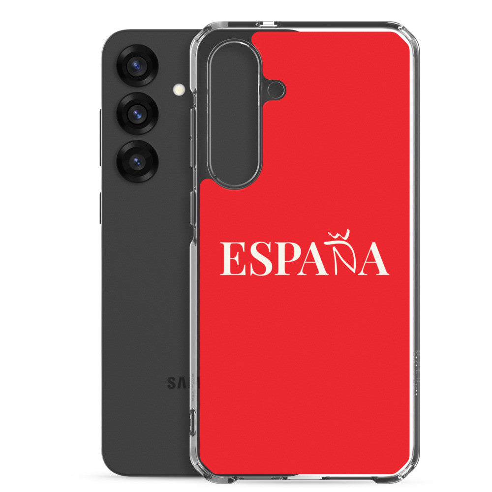 Carcasa transparente Samsung ESPAÑA roja