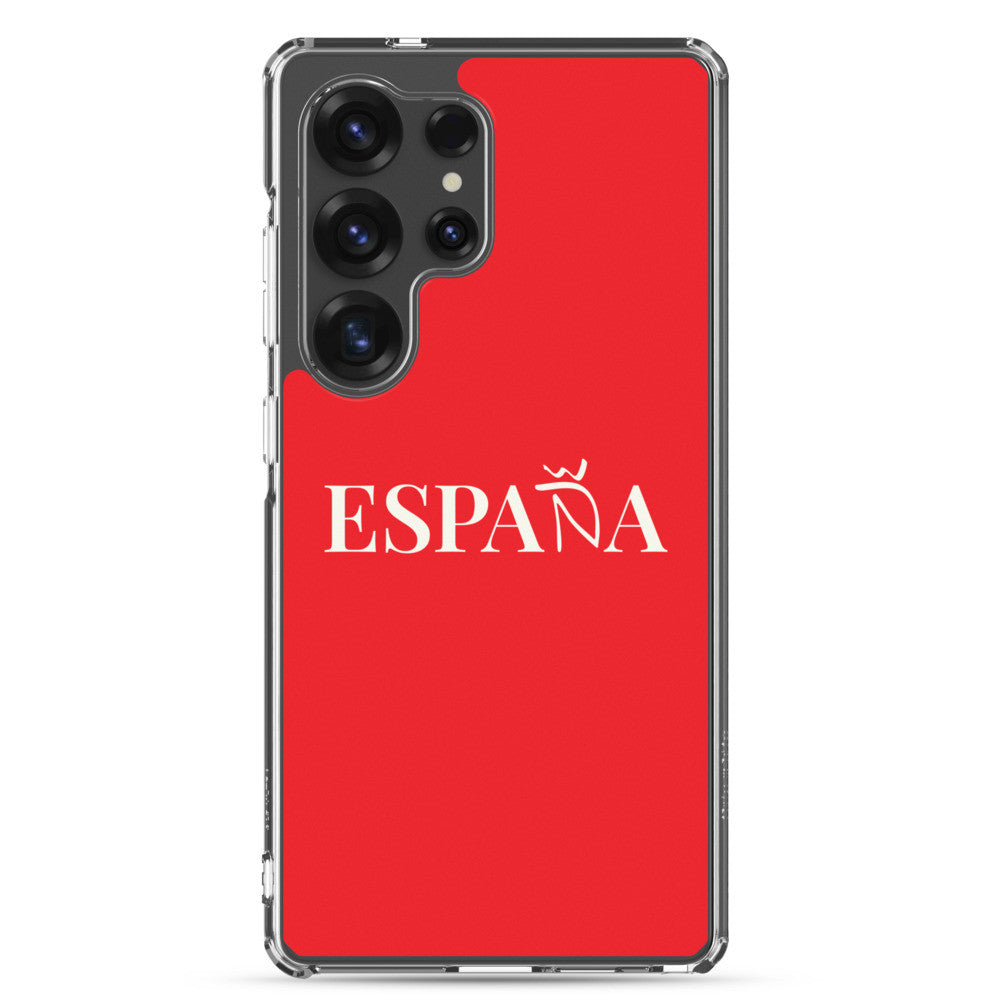 Carcasa transparente Samsung ESPAÑA roja