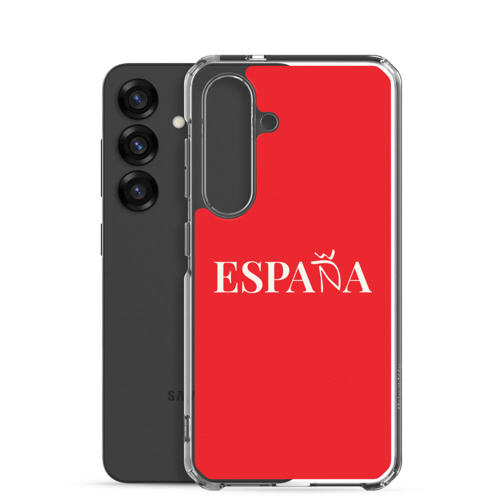 Carcasa transparente Samsung ESPAÑA roja