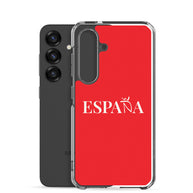 Carcasa transparente Samsung ESPAÑA roja