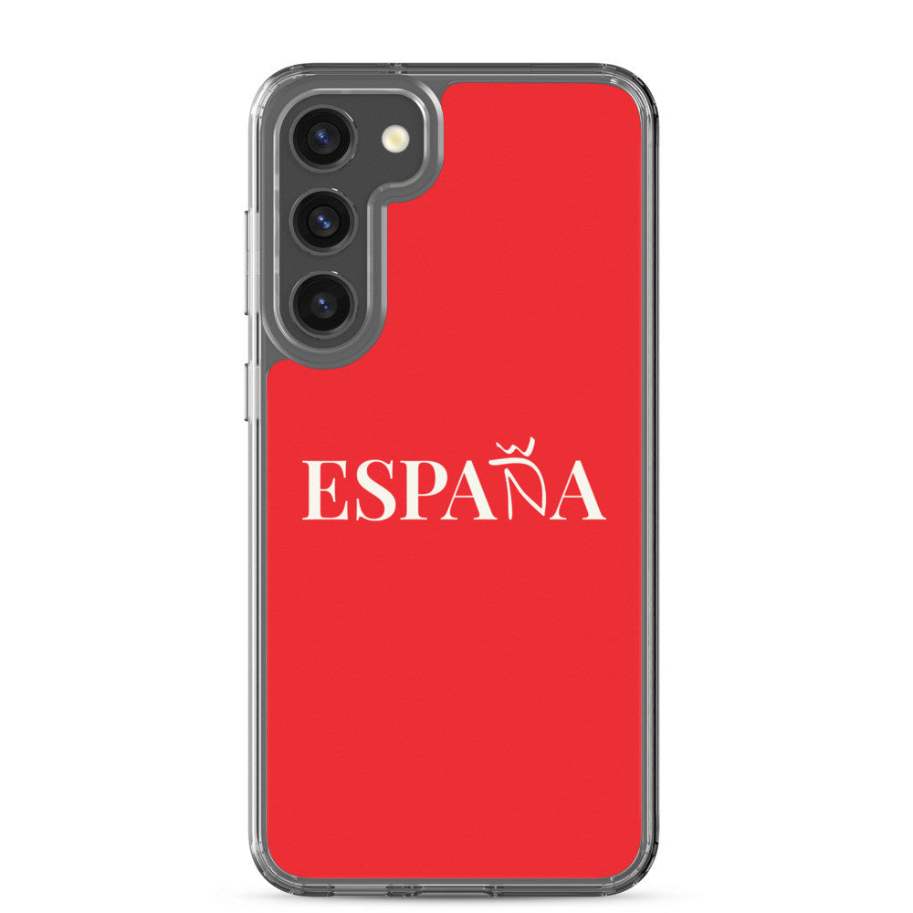 Carcasa transparente Samsung ESPAÑA roja