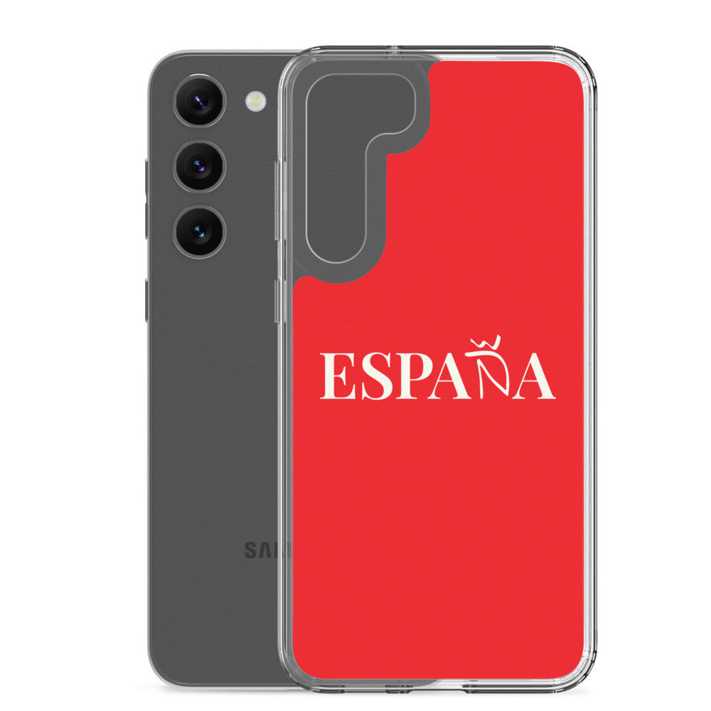 Carcasa transparente Samsung ESPAÑA roja