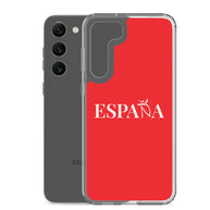 Carcasa transparente Samsung ESPAÑA roja