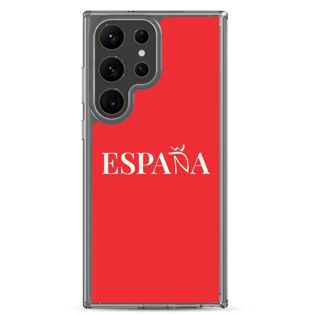Carcasa transparente Samsung ESPAÑA roja