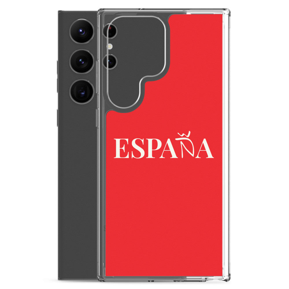 Carcasa transparente Samsung ESPAÑA roja