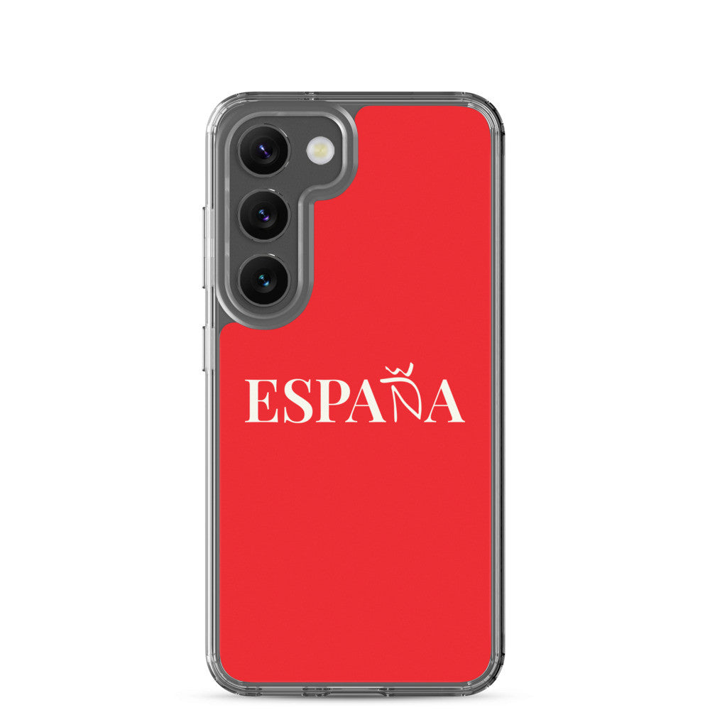 Carcasa transparente Samsung ESPAÑA roja