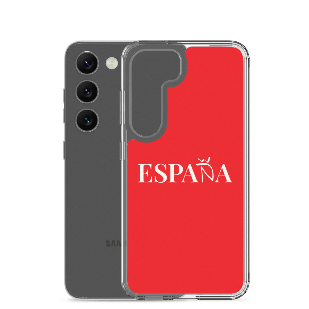 Carcasa transparente Samsung ESPAÑA roja