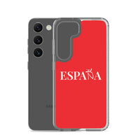 Carcasa transparente Samsung ESPAÑA roja