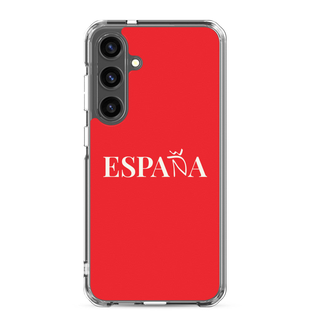 Carcasa transparente Samsung ESPAÑA roja