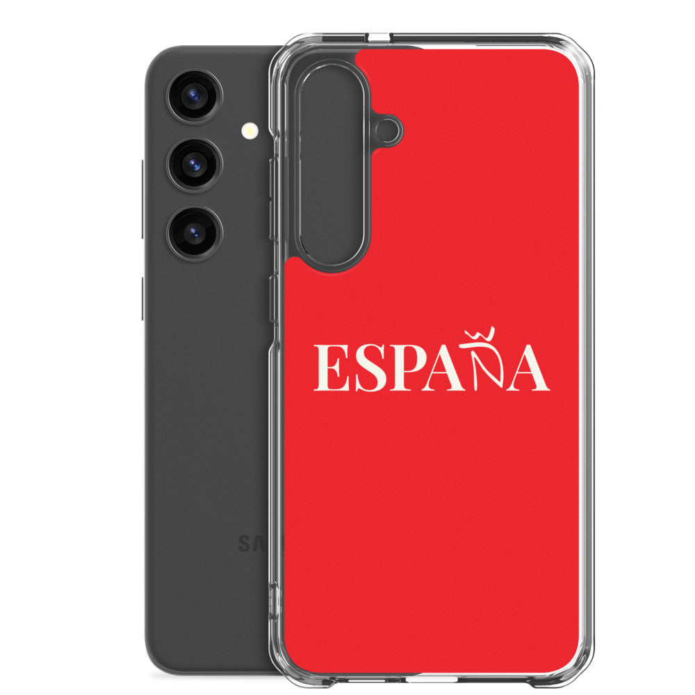 Carcasa transparente Samsung ESPAÑA roja
