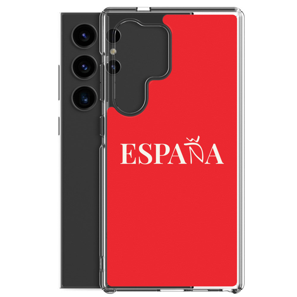 Carcasa transparente Samsung ESPAÑA roja